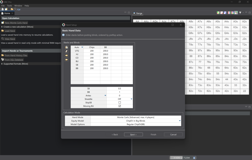 Holdem Resources Calculator