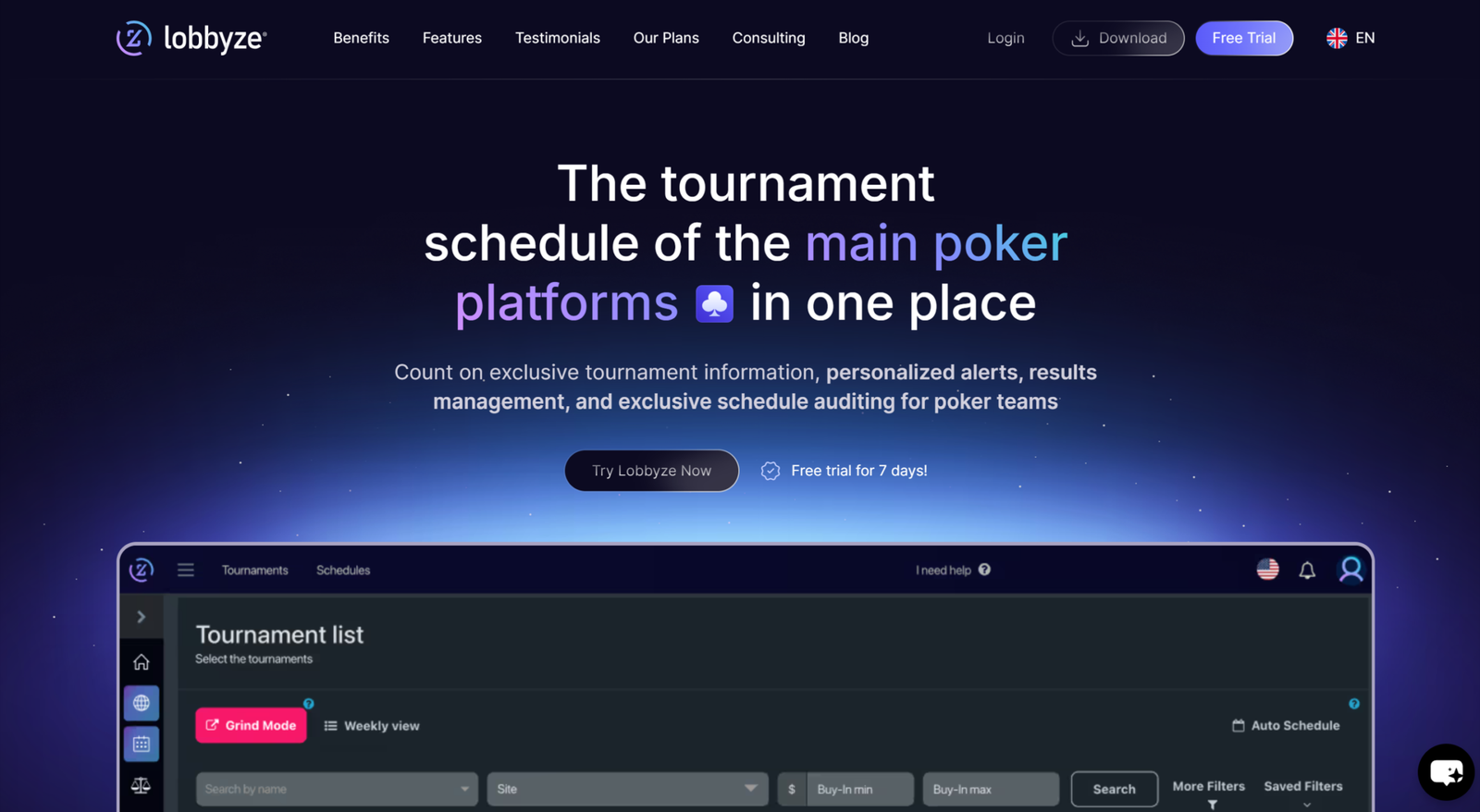 Lobbyze Review: MTT Schedules from All Poker Rooms in One Window