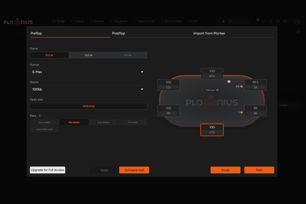 PLO Genius Review: GTO Solver and Trainer for Pot-Limit Omaha