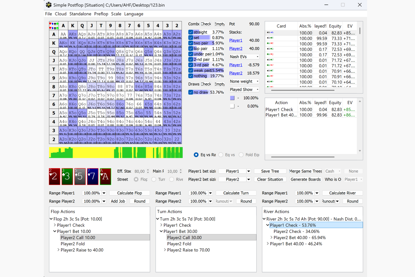 Simple Postflop Review: A GTO Solver for Heads-Up Pots from Preflop to River